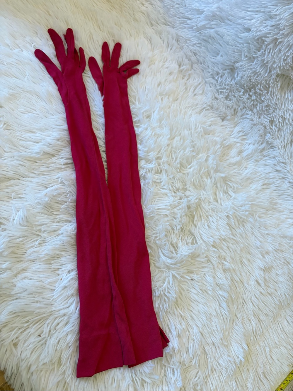 Vintage Hansen Red Opera Gloves Size 6 Extra Long 23” Formal Evening Gloves